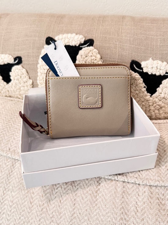 Dooney & Bourke Handbags - Dooney & Bourke Florentine Small Zip Around Wallet Taupe Beige Compact